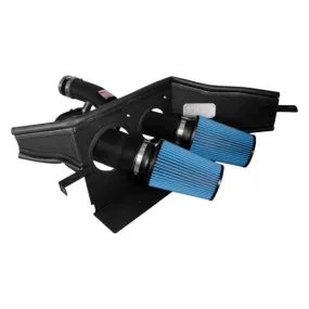 2015-2018 Ford F150/ Raptor Air Intake - (Dual Dry Filter w/ Shield) Wrinkle Black [2.7TT/ 3.5TT] - PF9015WB