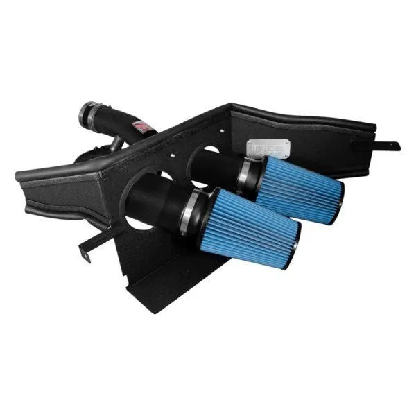 2015-2018 Ford F150/ Raptor Air Intake - (Dual Dry Filter w/ Shield) Wrinkle Black [2.7TT/ 3.5TT] - PF9015WB
