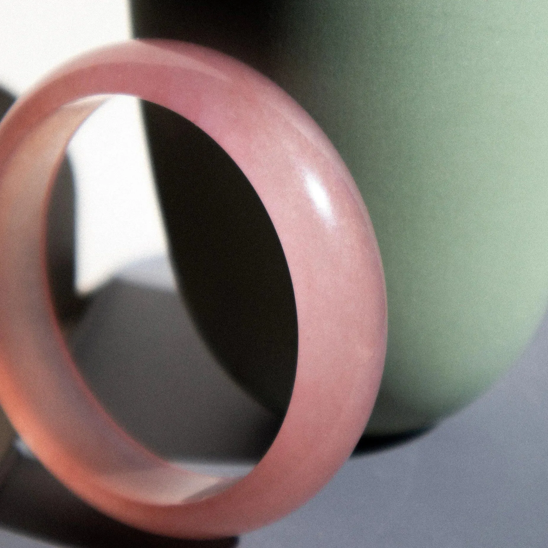 Blush, Pink Jade Stone Bangle