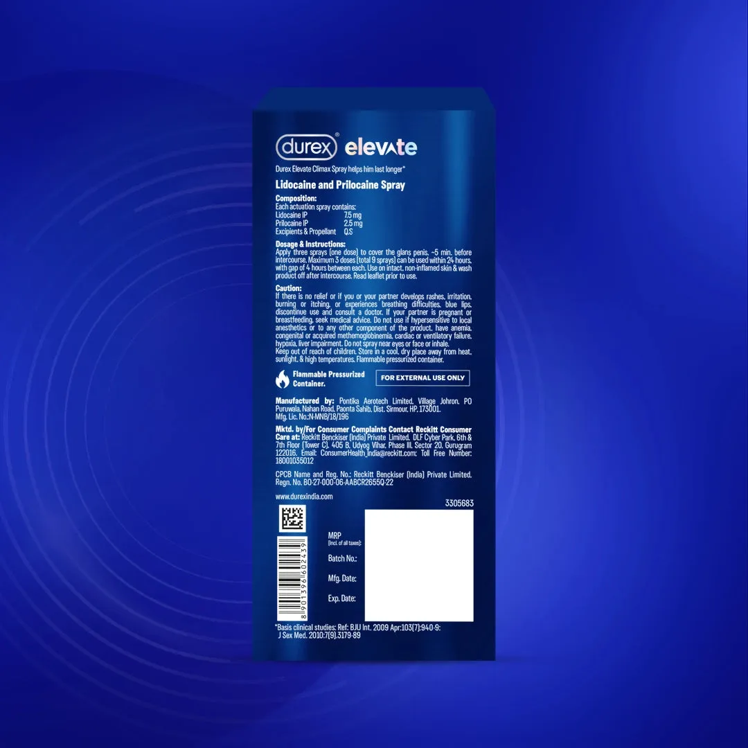 Durex Elevate Climax Delay Spray (Pack of 2)