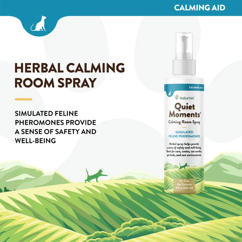 NaturVet Quiet Moments Herbal Calming Room Spray  for Cats, 8-oz