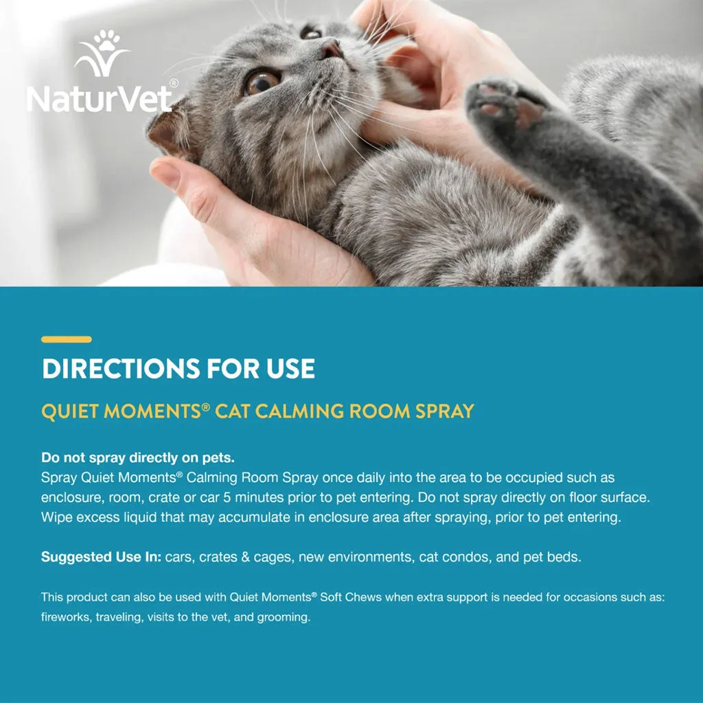 NaturVet Quiet Moments Herbal Calming Room Spray  for Cats, 8-oz