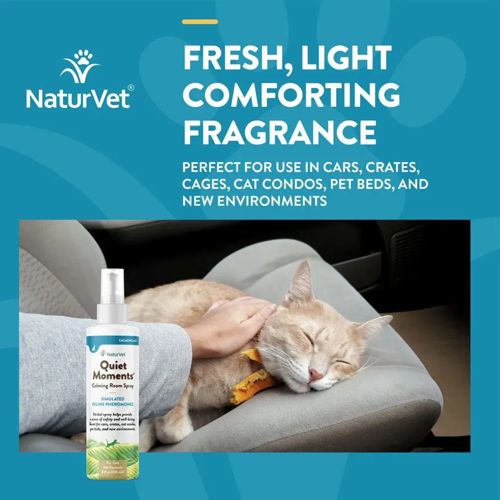 NaturVet Quiet Moments Herbal Calming Room Spray  for Cats, 8-oz
