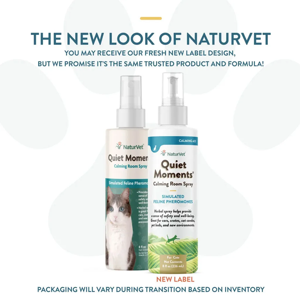 NaturVet Quiet Moments Herbal Calming Room Spray  for Cats, 8-oz