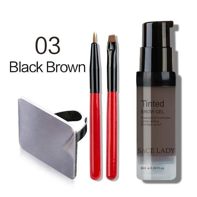 Waterproof Eyebrow Shadow Henna Makeup Enhancer Tint Brush Kit Eye Brow Gel Cream Make Up Set Paint Tool Wax Cosmetic