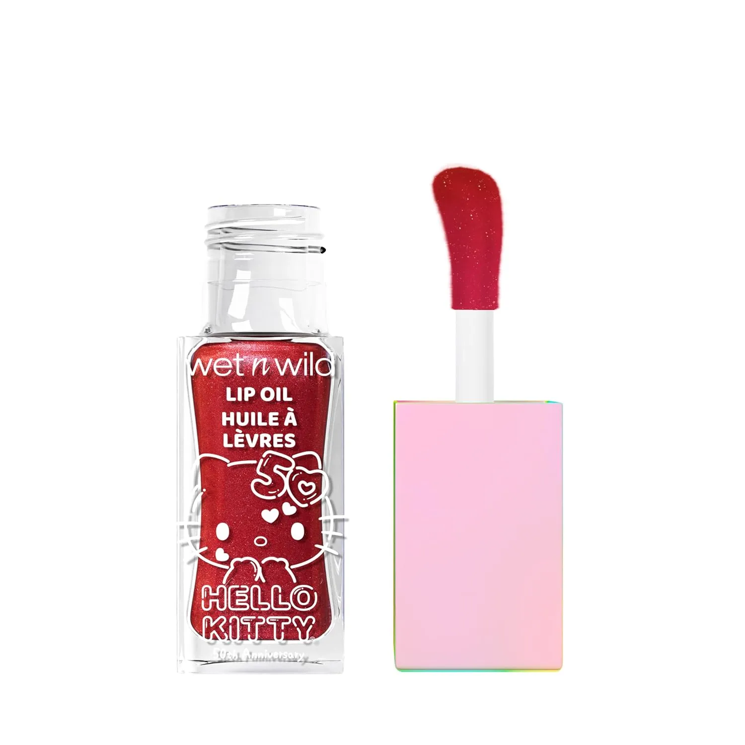Wet N Wild Hello Kitty Glitter Lip Oil, New 10 Oil Infused Formula, Warm Apple Pie Lightly Scented, Sparkly Bold Colors, Cruelty-Free & Vegan - Magic Apple