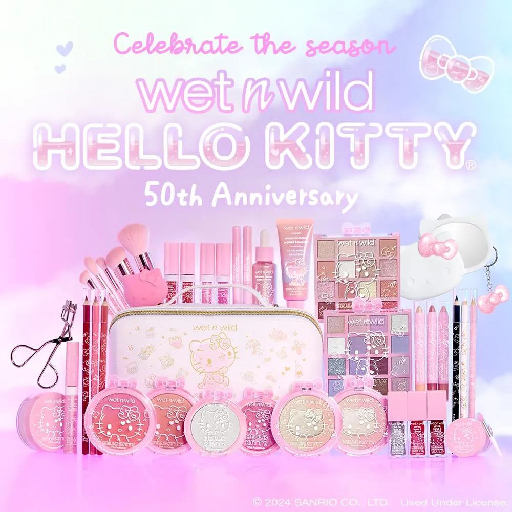 Wet N Wild Hello Kitty Glitter Lip Oil, New 10 Oil Infused Formula, Warm Apple Pie Lightly Scented, Sparkly Bold Colors, Cruelty-Free & Vegan - Magic Apple
